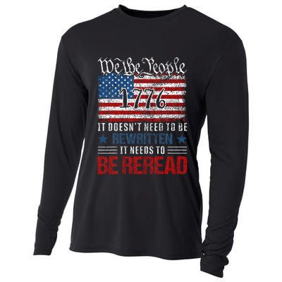 Us Flag Constitution Of The Usa Needs To Be Reread Cooling Performance Long Sleeve Crew