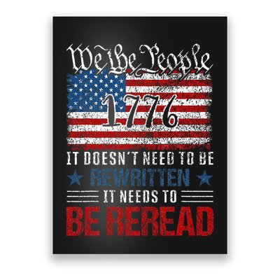 Us Flag Constitution Of The Usa Needs To Be Reread Poster