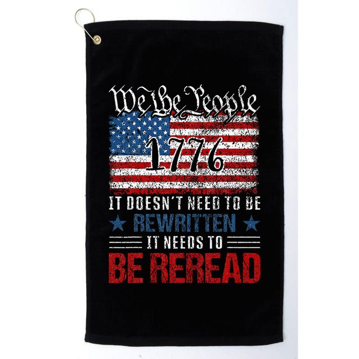 Us Flag Constitution Of The Usa Needs To Be Reread Golf Towel