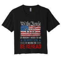 Us Flag Constitution Of The Usa Needs To Be Reread Women's Crop Top Tee