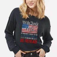 Us Flag Constitution Of The Usa Needs To Be Reread Cropped Pullover Crew