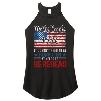 Us Flag Constitution Of The Usa Needs To Be Reread Women's Perfect Tri Rocker Tank