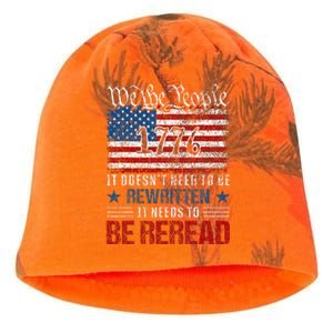 Us Flag Constitution Of The Usa Needs To Be Reread Kati - Camo Knit Beanie