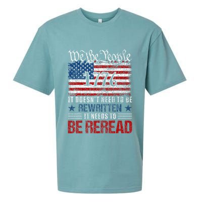 Us Flag Constitution Of The Usa Needs To Be Reread Sueded Cloud Jersey T-Shirt