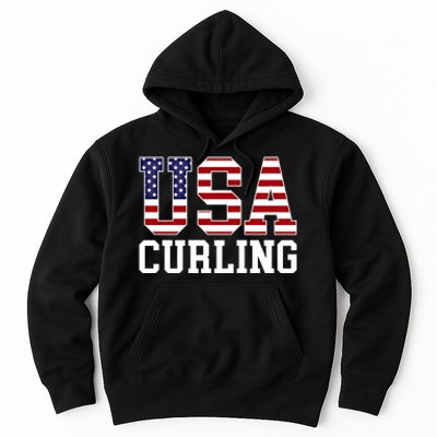 Usa Flag Curler American Curling Gift Hoodie