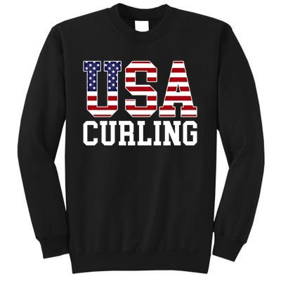 Usa Flag Curler American Curling Gift Sweatshirt