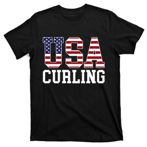 Usa Flag Curler American Curling Gift T-Shirt