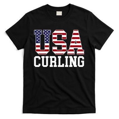 Usa Flag Curler American Curling Gift T-Shirt