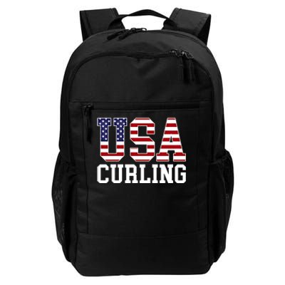 Usa Flag Curler American Curling Gift Daily Commute Backpack