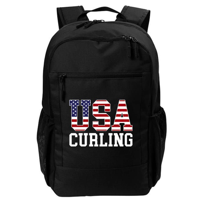 Usa Flag Curler American Curling Gift Daily Commute Backpack