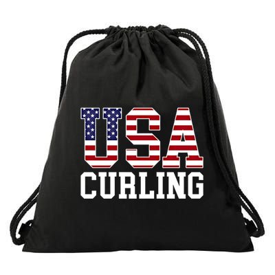 Usa Flag Curler American Curling Gift Drawstring Bag