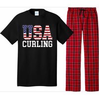 Usa Flag Curler American Curling Gift Pajama Set