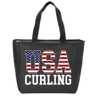 Usa Flag Curler American Curling Gift Zip Tote Bag