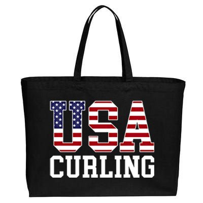 Usa Flag Curler American Curling Gift Cotton Canvas Jumbo Tote