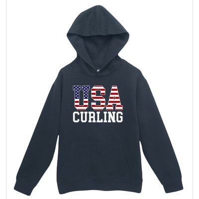 Usa Flag Curler American Curling Gift Urban Pullover Hoodie