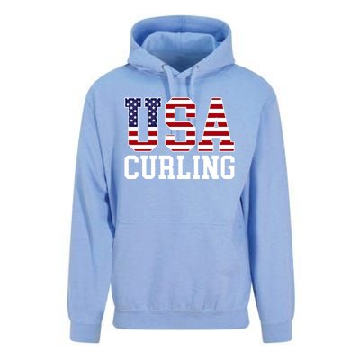 Usa Flag Curler American Curling Gift Unisex Surf Hoodie