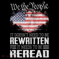 Us Flag Constitution Of The Usa Needs To Be Reread Drawstring Bag