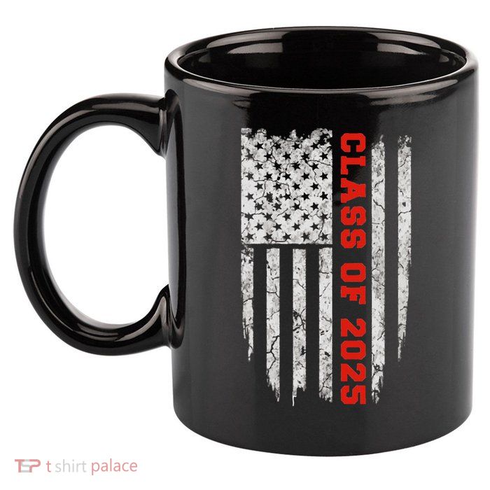 Us Flag Class Of 2025 Grow With Me Gift 11oz C Handle Ceramic Mug