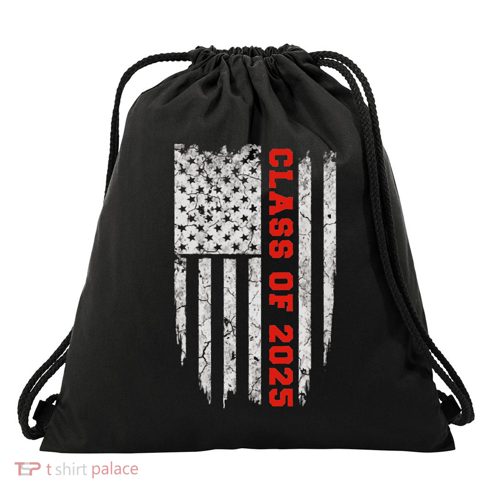 Us Flag Class Of 2025 Grow With Me Gift Drawstring Bag