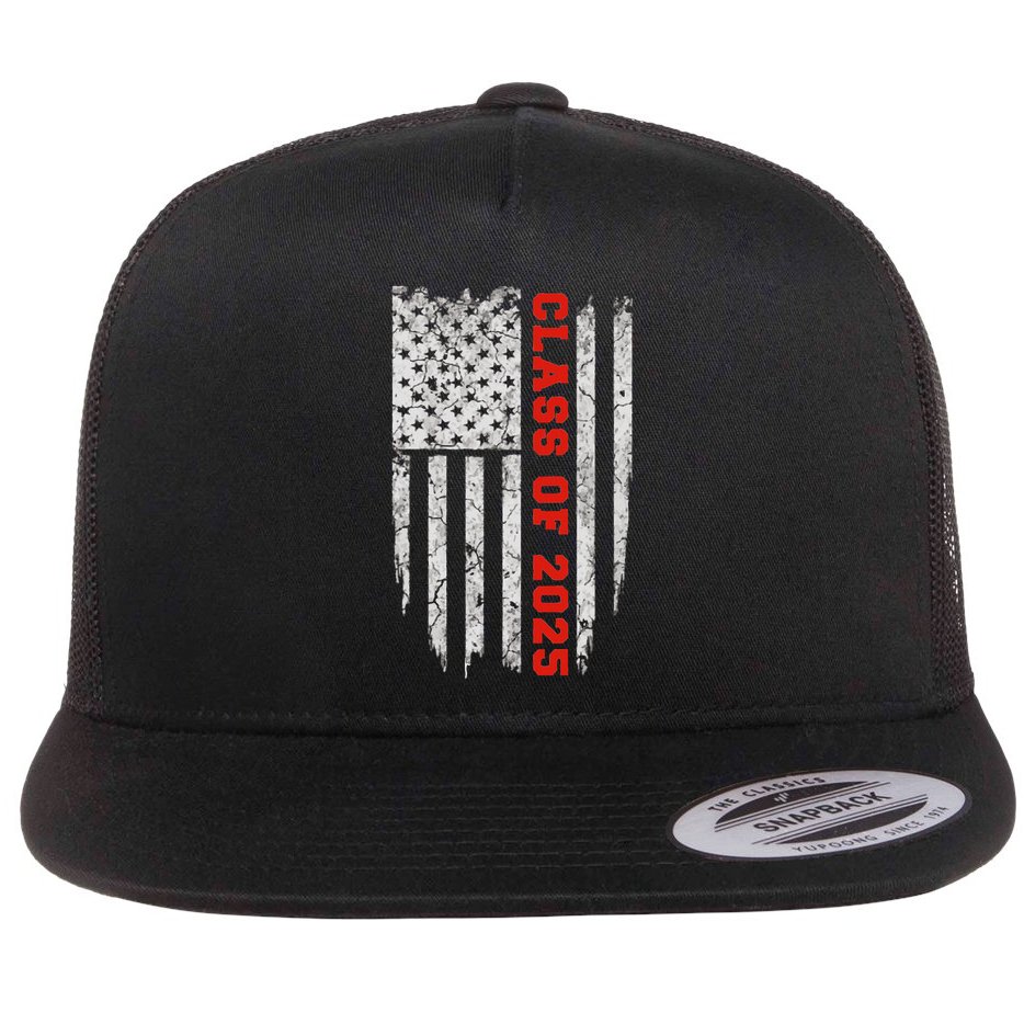Us Flag Class Of 2025 Grow With Me Gift Flat Bill Trucker Hat
