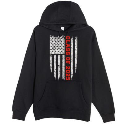 Us Flag Class Of 2025 Grow With Me Gift Premium Pullover Hoodie
