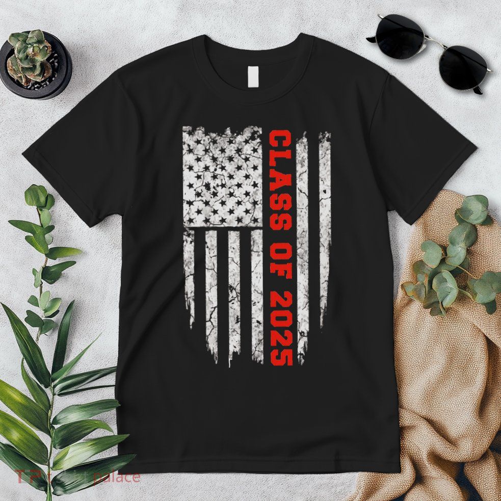 Us Flag Class Of 2025 Grow With Me Gift Premium T-Shirt