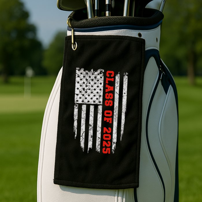 Us Flag Class Of 2025 Grow With Me Gift Golf Towel