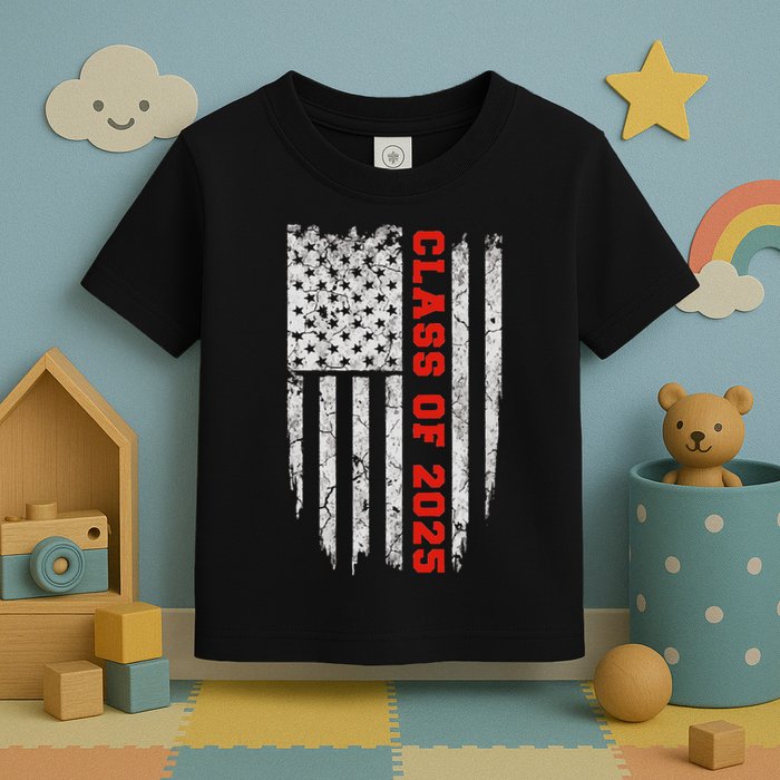 Us Flag Class Of 2025 Grow With Me Gift Toddler T-Shirt
