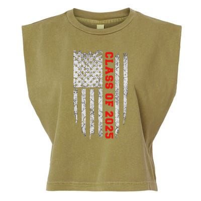 Us Flag Class Of 2025 Grow With Me Gift Garment-Dyed Women's Muscle Tee