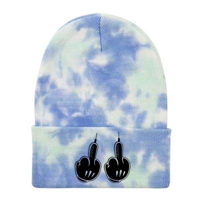 Ungeimpft Fuuuuuuuck Corona Compulsory Vaccination Tie Dye 12in Knit Beanie