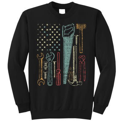 Usa Flag Carpenter And Builder Tools Sweatshirt