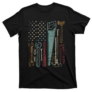 Usa Flag Carpenter And Builder Tools T-Shirt