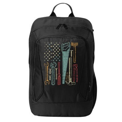 Usa Flag Carpenter And Builder Tools City Backpack