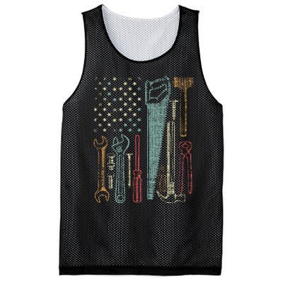 Usa Flag Carpenter And Builder Tools Mesh Reversible Basketball Jersey Tank