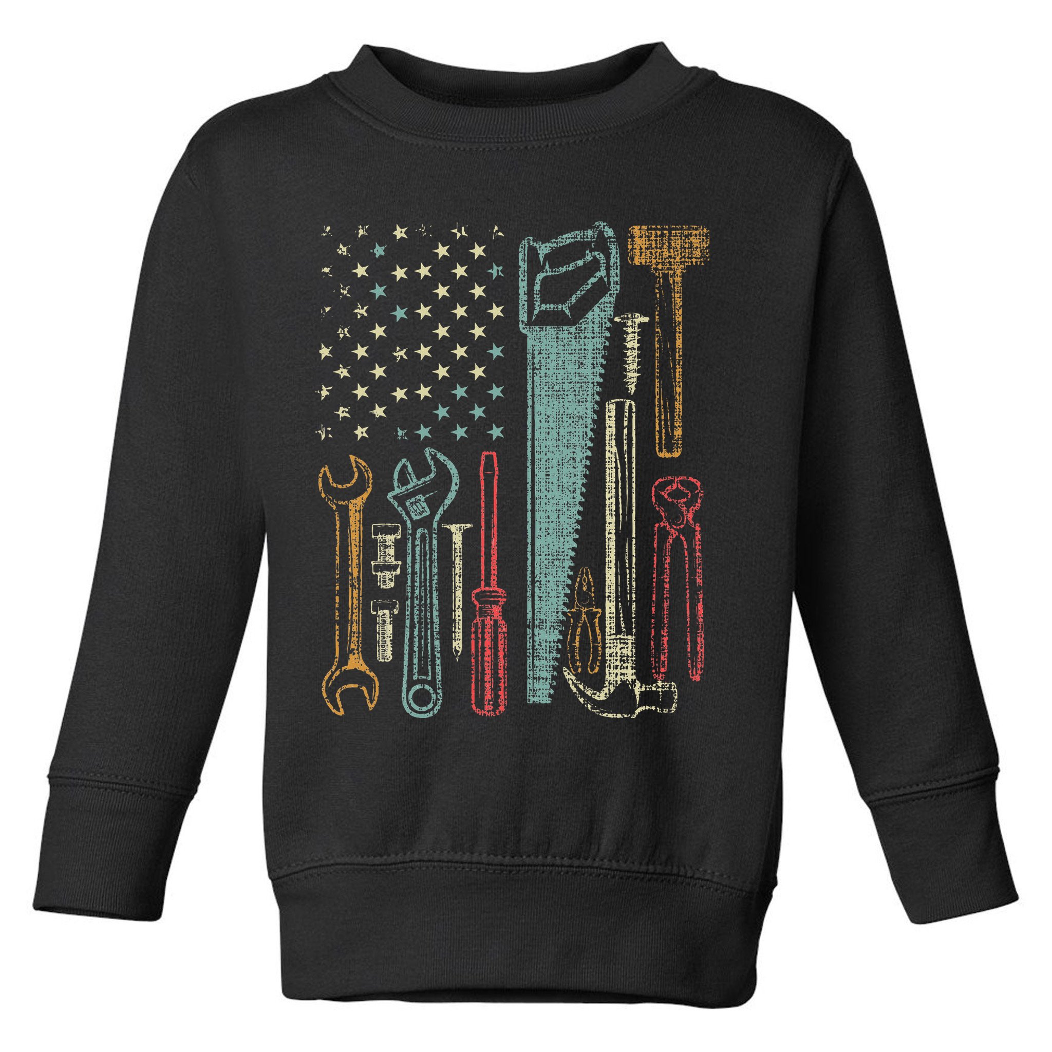 Usa Flag Carpenter And Builder Tools Toddler Sweatshirt