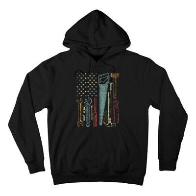 Usa Flag Carpenter And Builder Tools Tall Hoodie