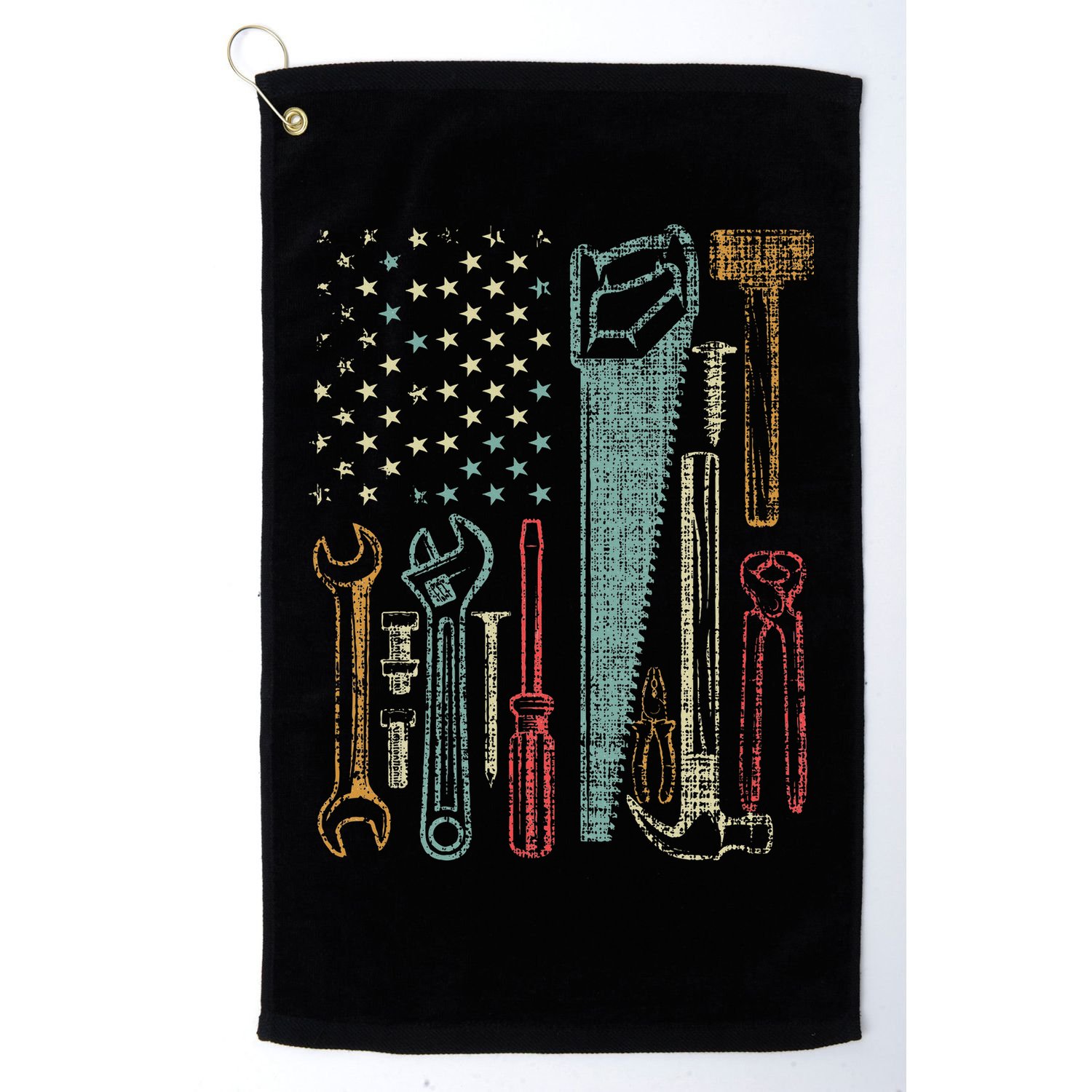 Usa Flag Carpenter And Builder Tools Golf Towel