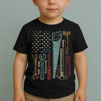 Usa Flag Carpenter And Builder Tools Toddler T-Shirt