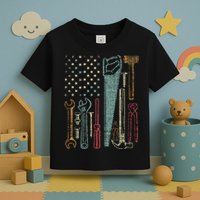 Usa Flag Carpenter And Builder Tools Toddler T-Shirt