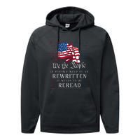 US Flag Constitution Of The USA Needs To Be Reread Performance Fleece Hoodie