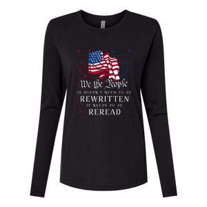 US Flag Constitution Of The USA Needs To Be Reread Womens Cotton Relaxed Long Sleeve T-Shirt