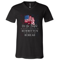 US Flag Constitution Of The USA Needs To Be Reread V-Neck T-Shirt