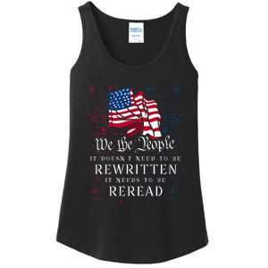 US Flag Constitution Of The USA Needs To Be Reread Ladies Essential Tank