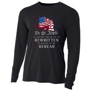 US Flag Constitution Of The USA Needs To Be Reread Cooling Performance Long Sleeve Crew