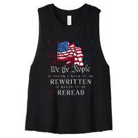 US Flag Constitution Of The USA Needs To Be Reread Women's Racerback Cropped Tank