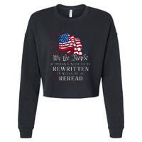 US Flag Constitution Of The USA Needs To Be Reread Cropped Pullover Crew