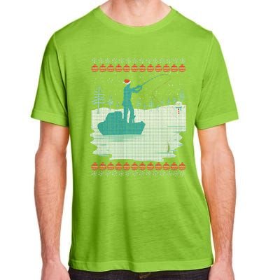 Ugly Fishing Christmas Bass Fish Merry Fishmas Gift Adult ChromaSoft Performance T-Shirt