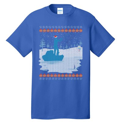 Ugly Fishing Christmas Bass Fish Merry Fishmas Gift Tall T-Shirt