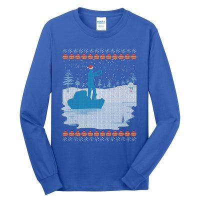 Ugly Fishing Christmas Bass Fish Merry Fishmas Gift Tall Long Sleeve T-Shirt