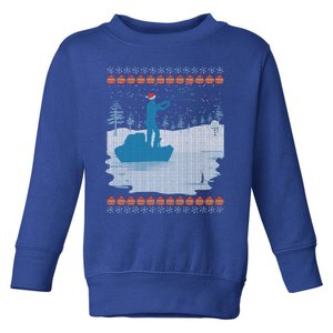 Ugly Fishing Christmas Bass Fish Merry Fishmas Gift Toddler Sweatshirt